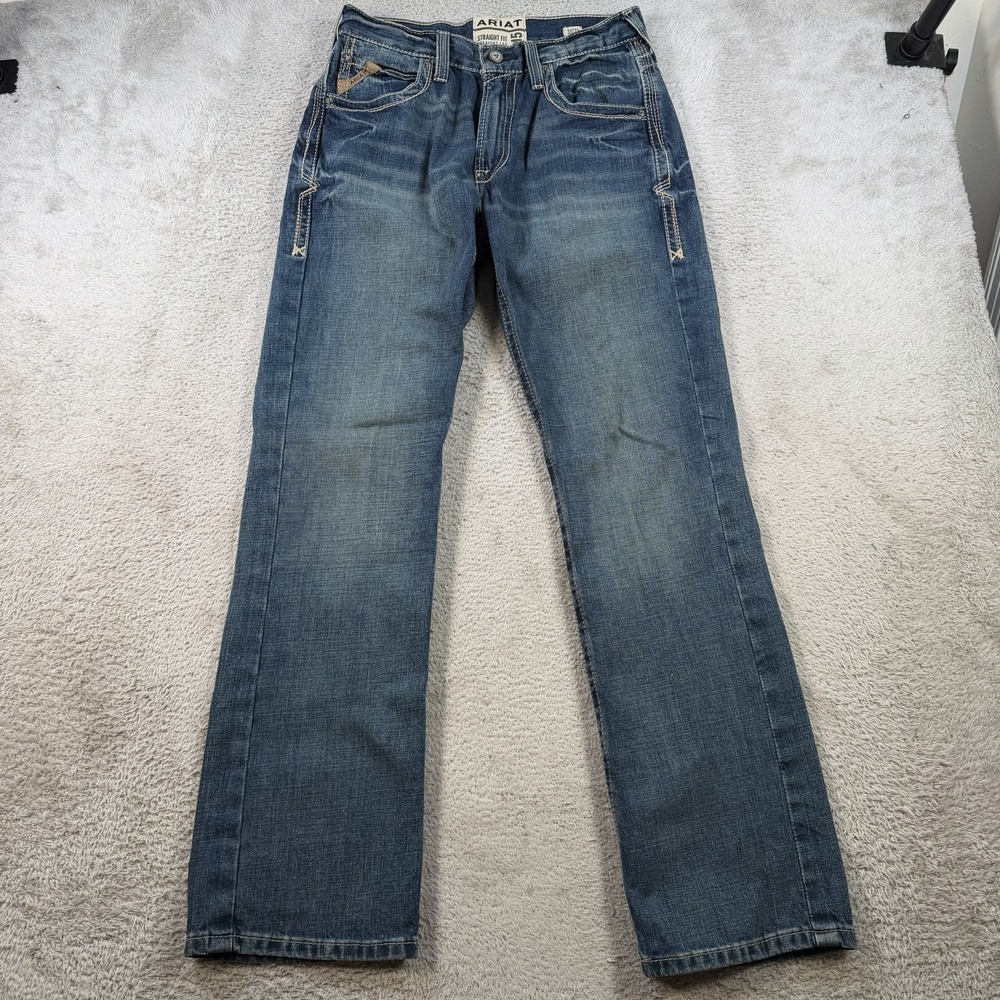 Ariat M5 Jeans Mens 30x32 Blue Denim Straight Fit Leg Cowboy Workwear Rodeo